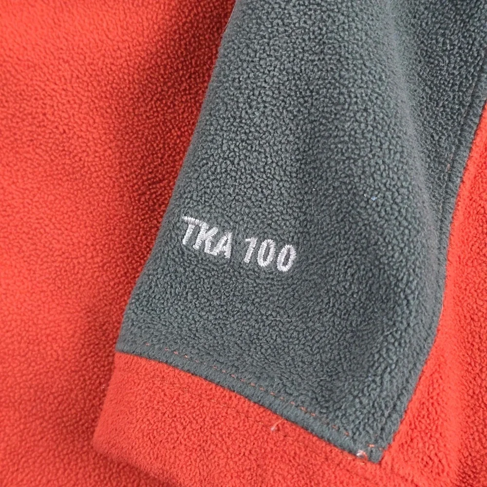 The North Face Mens‎ TKA 100 Fleece 1/4 Zip Pullover Sweater Orange XL